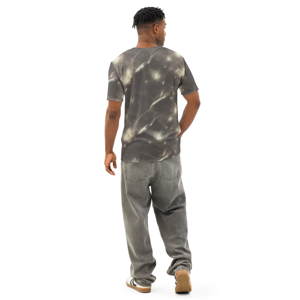 Nebula Veins on Men's Cotton Crew Neck T-Shirt — Back