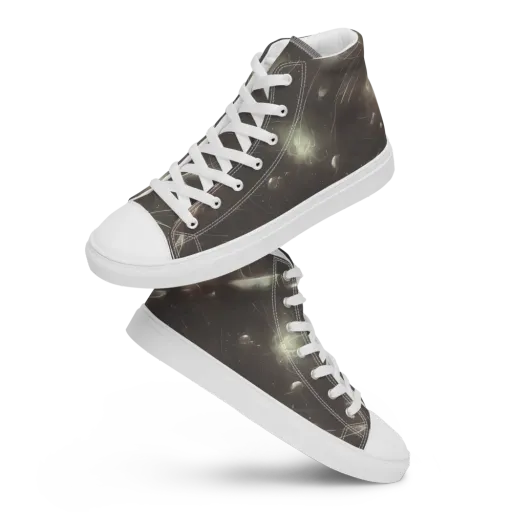 Nebula Veins on a Men's High Top Canvas Shoes