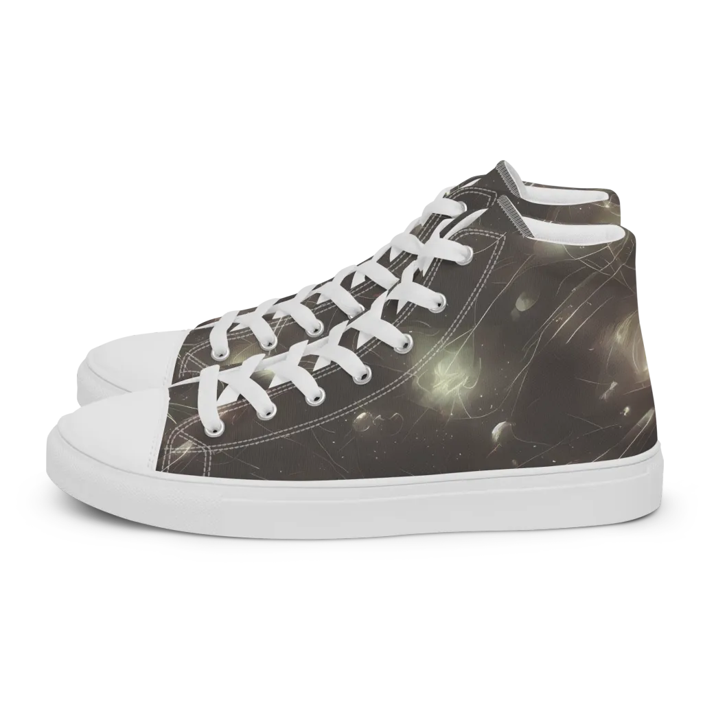 Nebula Veins on Women's High Top Canvas Shoes — Left
