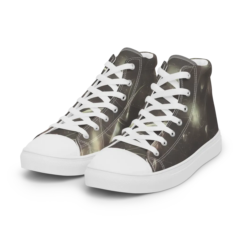 Nebula Veins on Women's High Top Canvas Shoes — Left Front