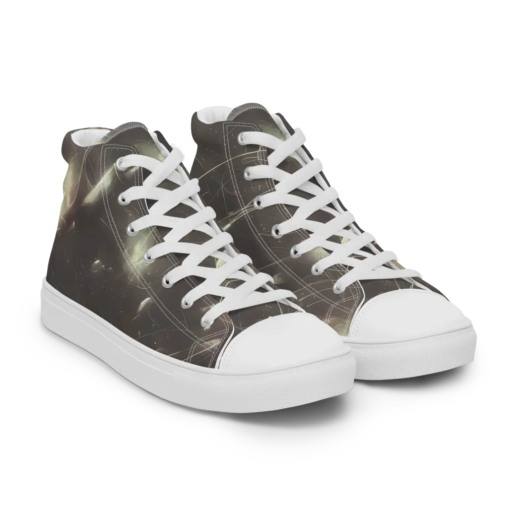 Nebula Veins on Women's High Top Canvas Shoes — Right Front