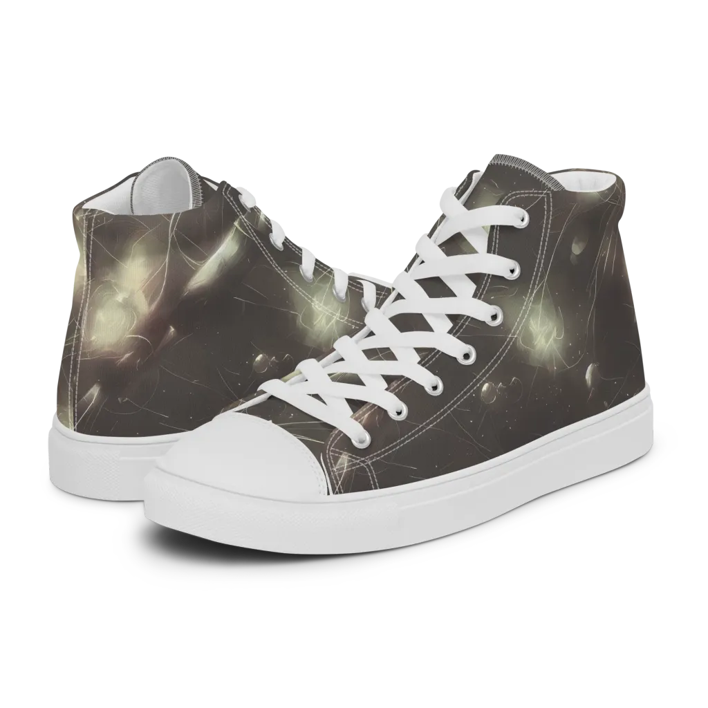 Nebula Veins on Women's High Top Canvas Shoes — Left