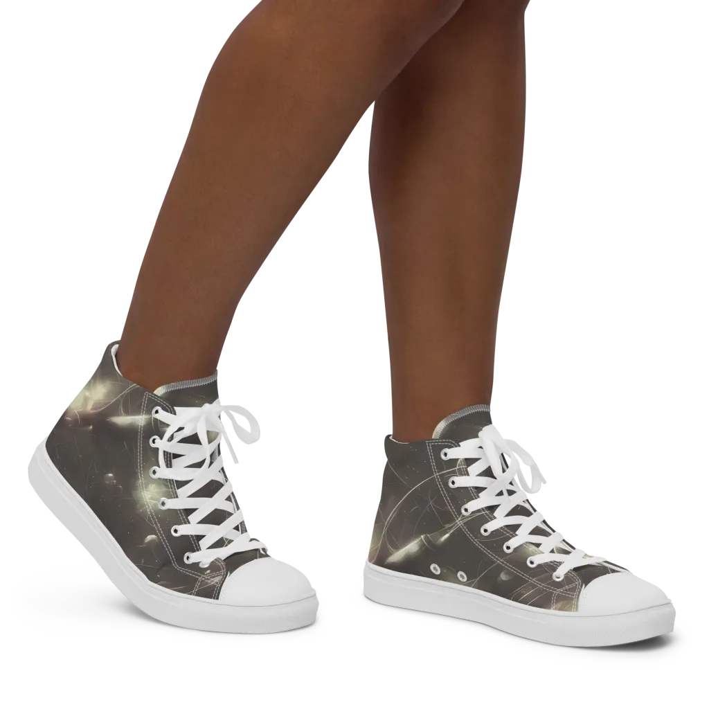 Nebula Veins on Women's High Top Canvas Shoes — Right
