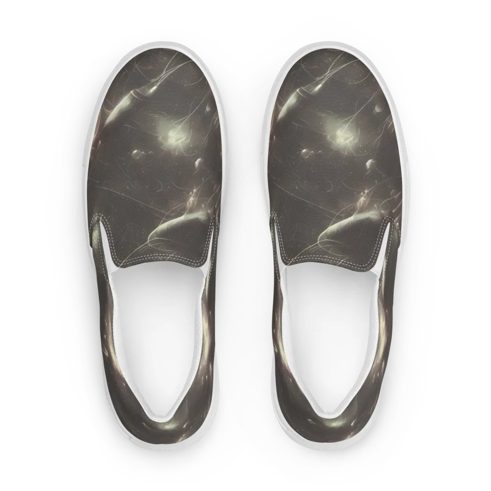 Nebula Veins on Men's Slip-On Canvas Shoes — Front
