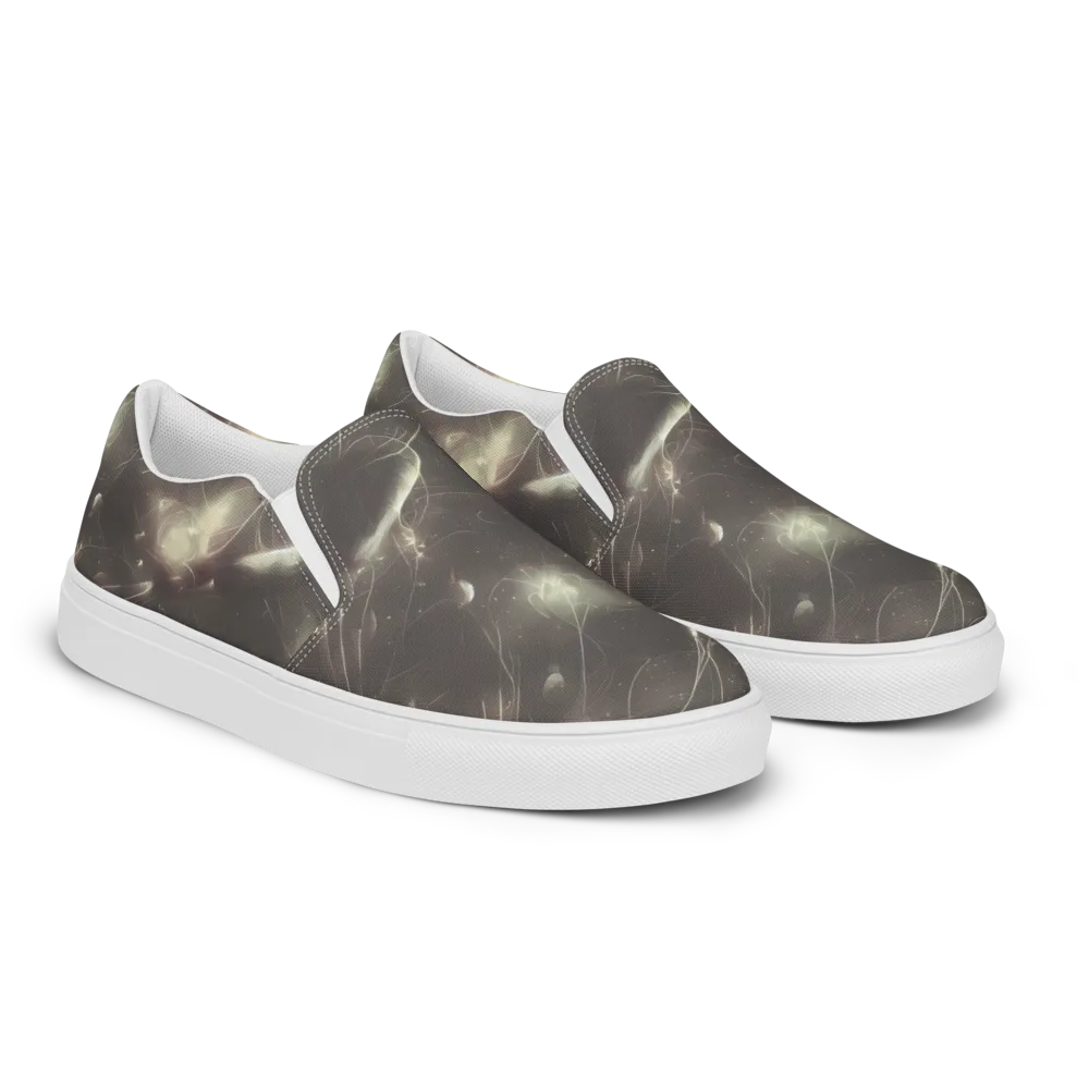 Nebula Veins on Men's Slip-On Canvas Shoes — Right Front