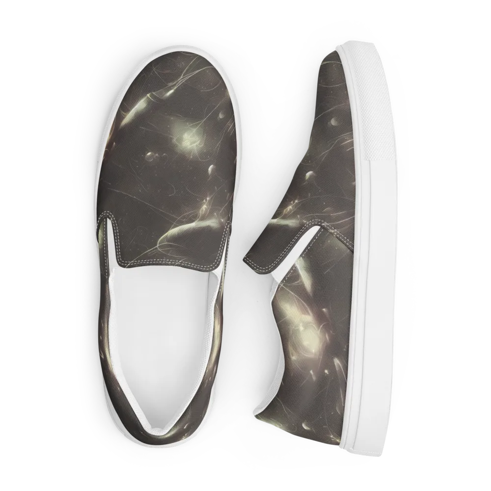 Nebula Veins on Men's Slip-On Canvas Shoes — Front