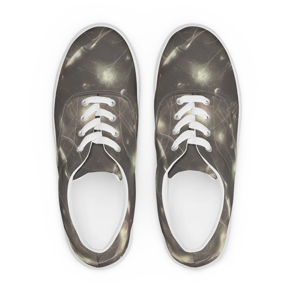 Nebula Veins on Men's Lace-Up Canvas Shoes — Front
