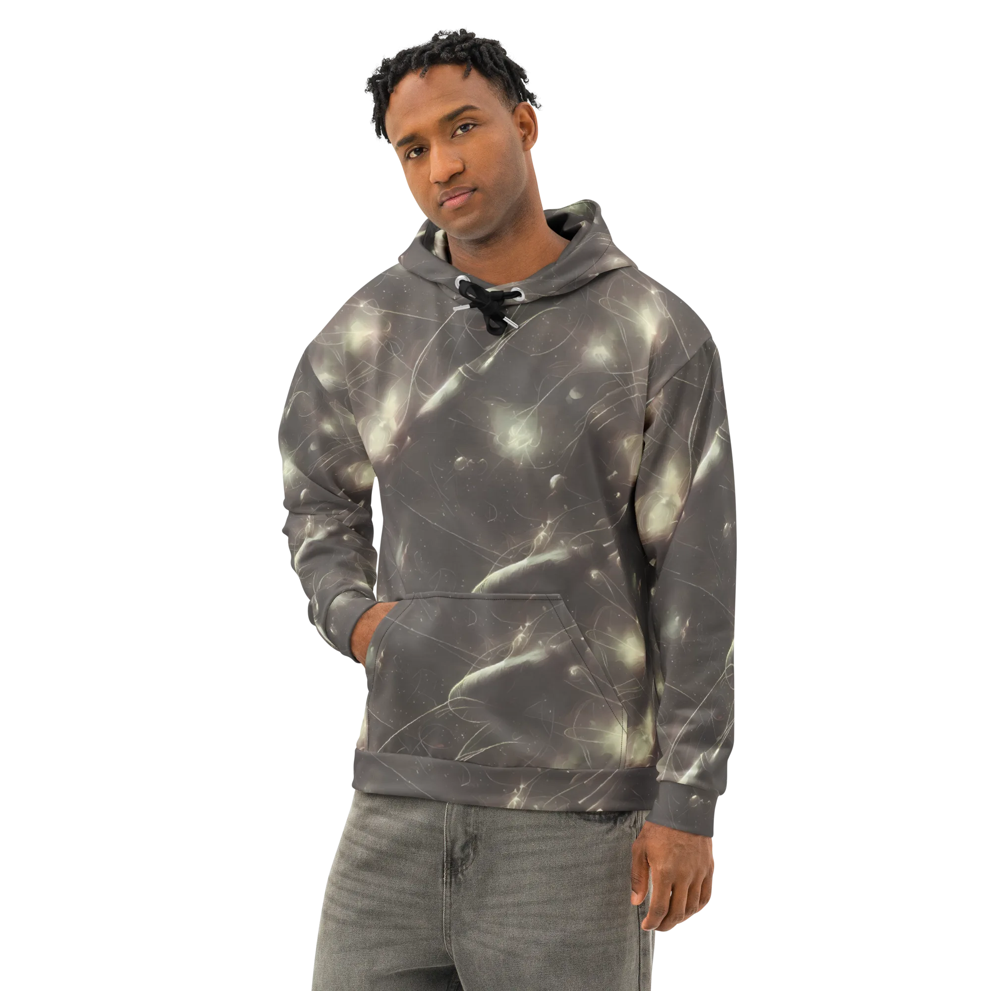 Nebula Veins on Cotton Hoodie — Left Front