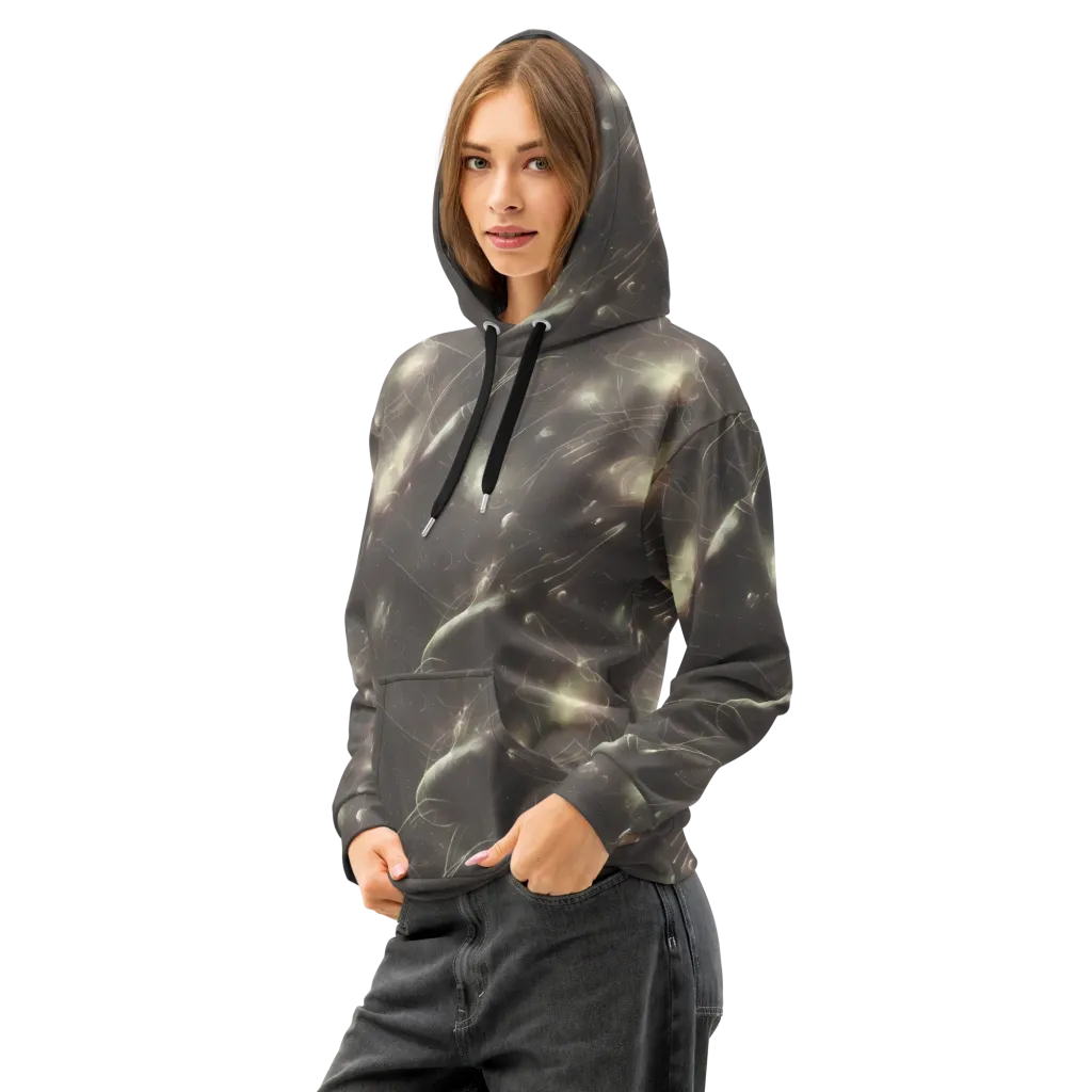 Nebula Veins on Cotton Hoodie — Left Front