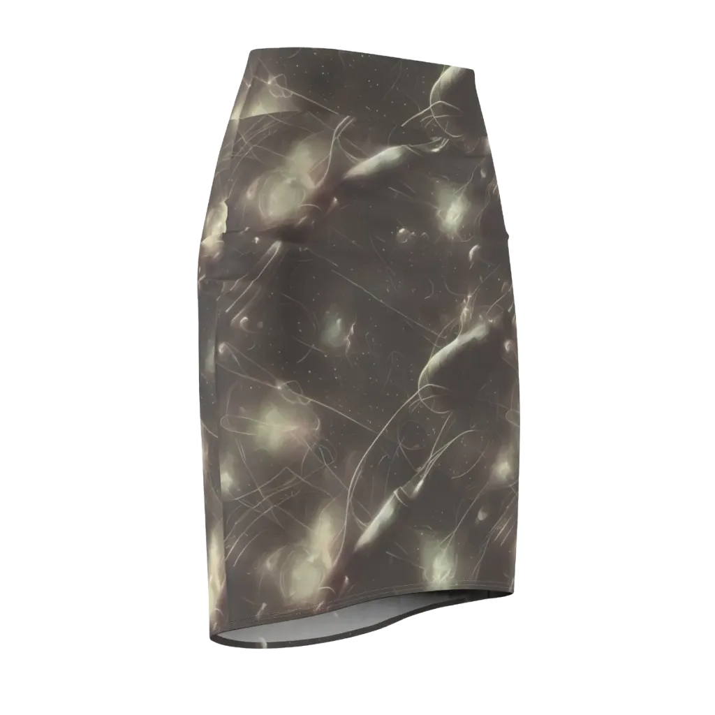 Nebula Veins on Pencil Skirt — Front Side