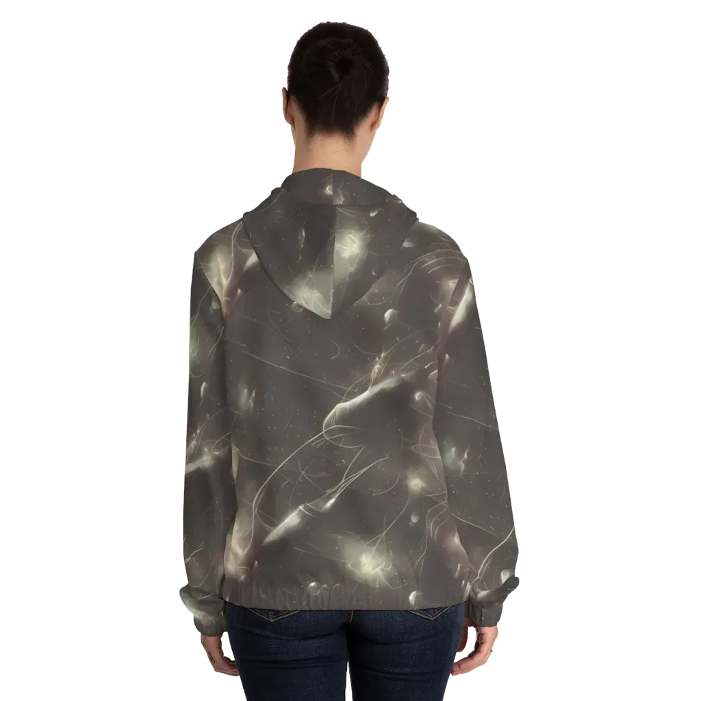 Nebula Veins on Women's Full-Zip Hoodie — Back On Person