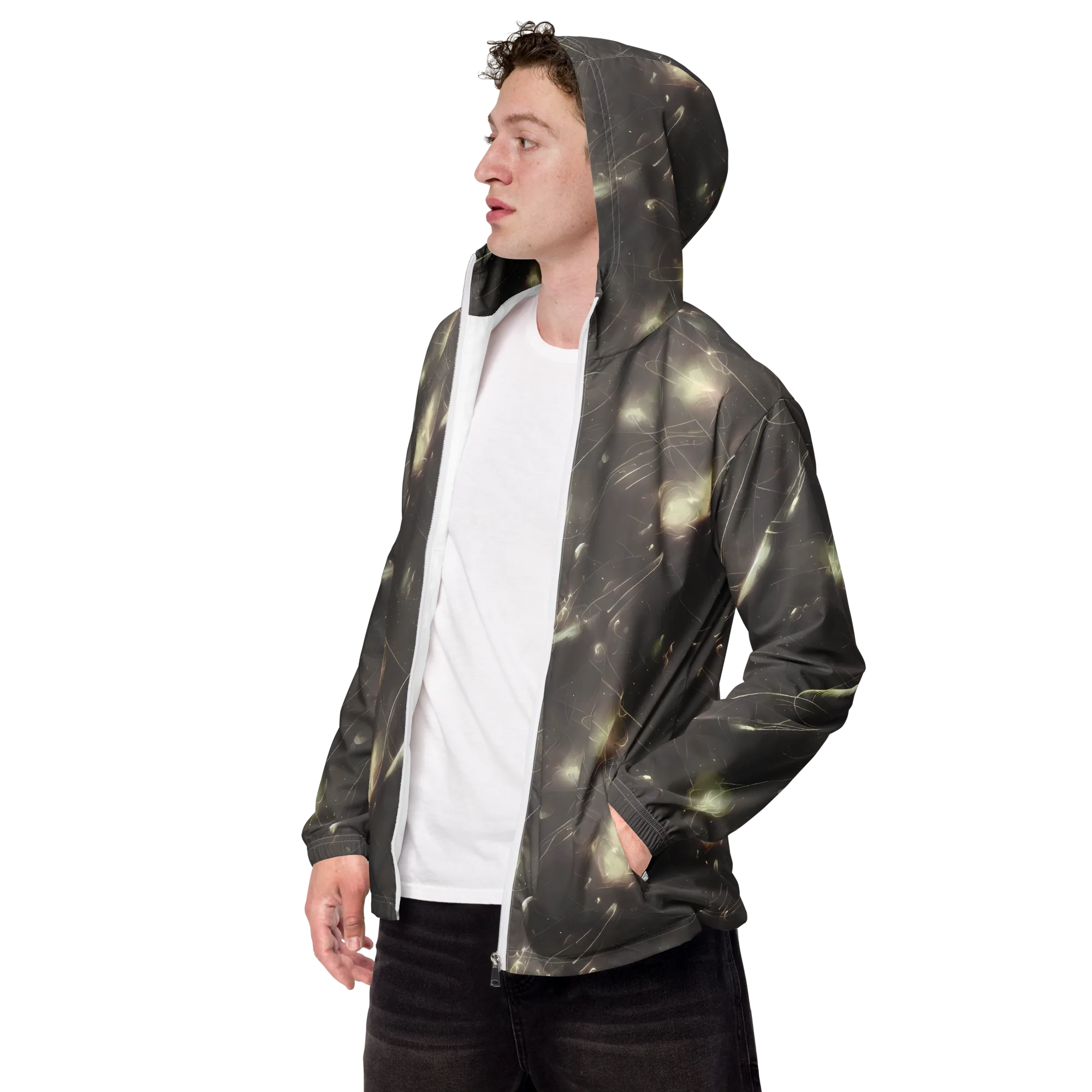 Nebula Veins on Men's Windbreaker — Left Front