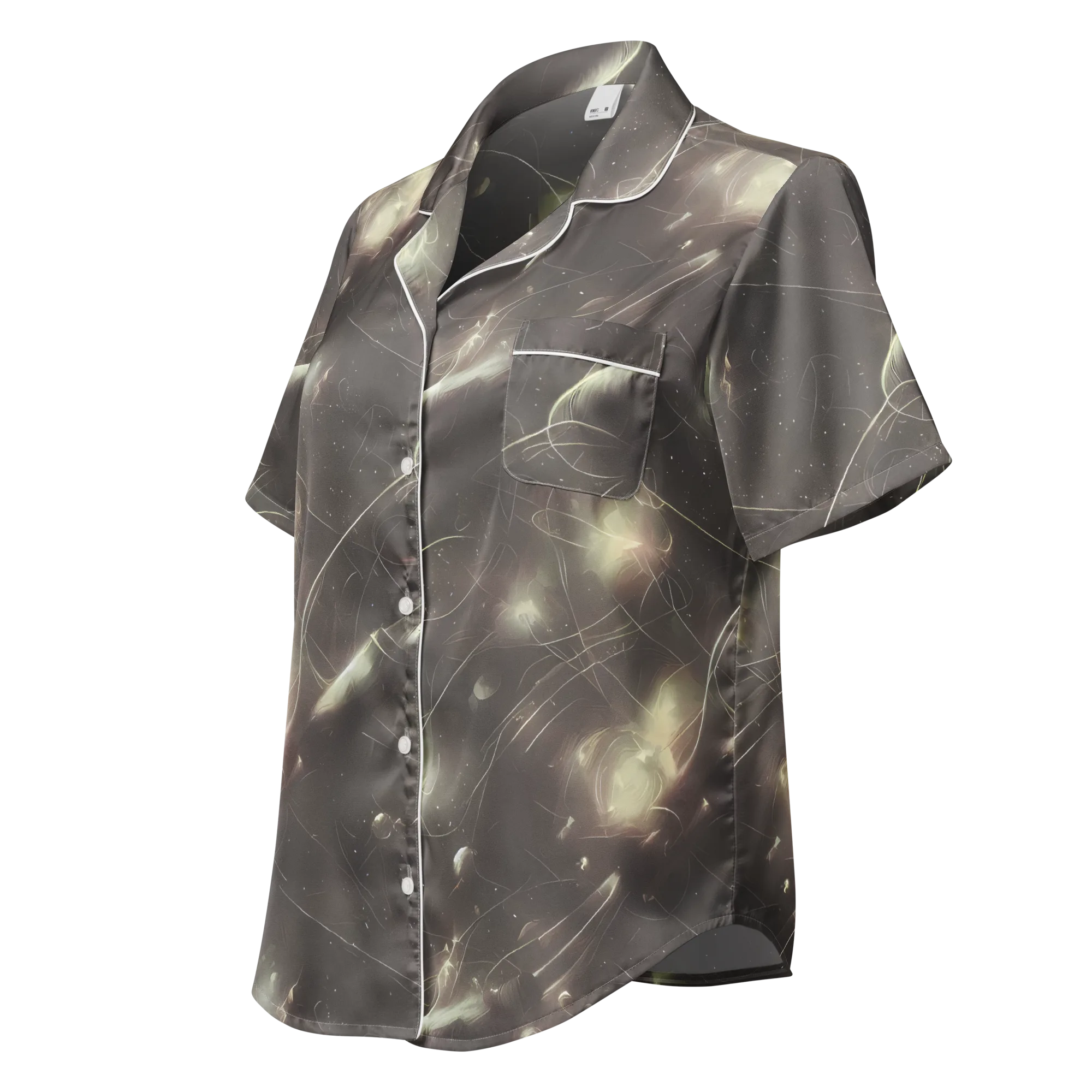 Nebula Veins on Women's Short Sleeve Pajama Top — Left Front