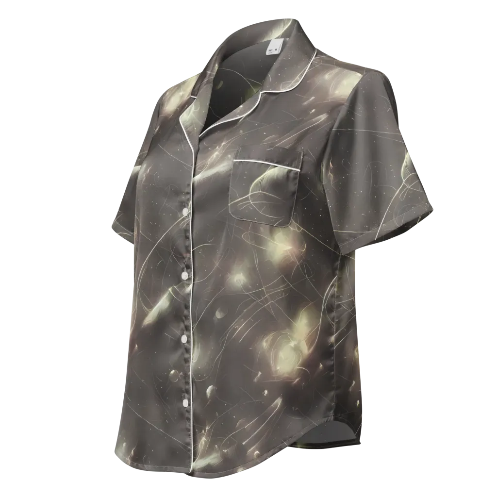 Nebula Veins on Women's Short Sleeve Pajama Top — Left Front