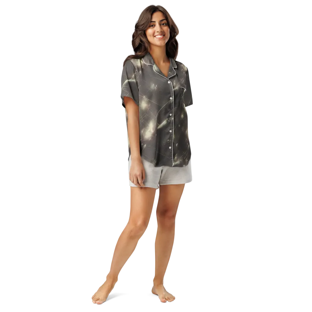 Nebula Veins on Women's Short Sleeve Pajama Top — Front
