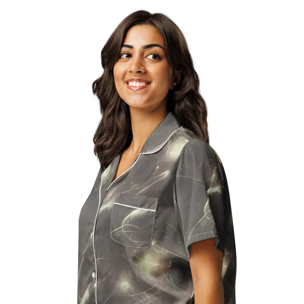 Nebula Veins on Women's Short Sleeve Pajama Top — Left Front
