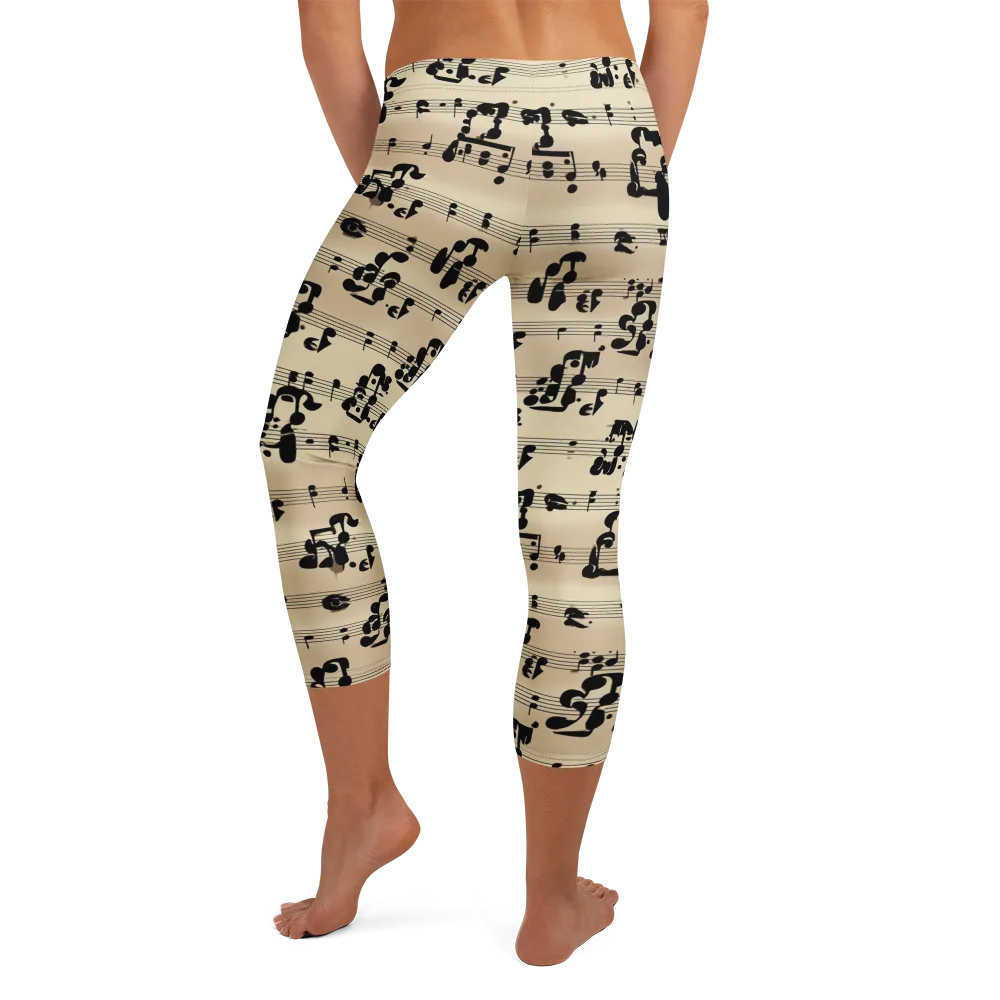 Midnight Melody on Capri Leggings — Back