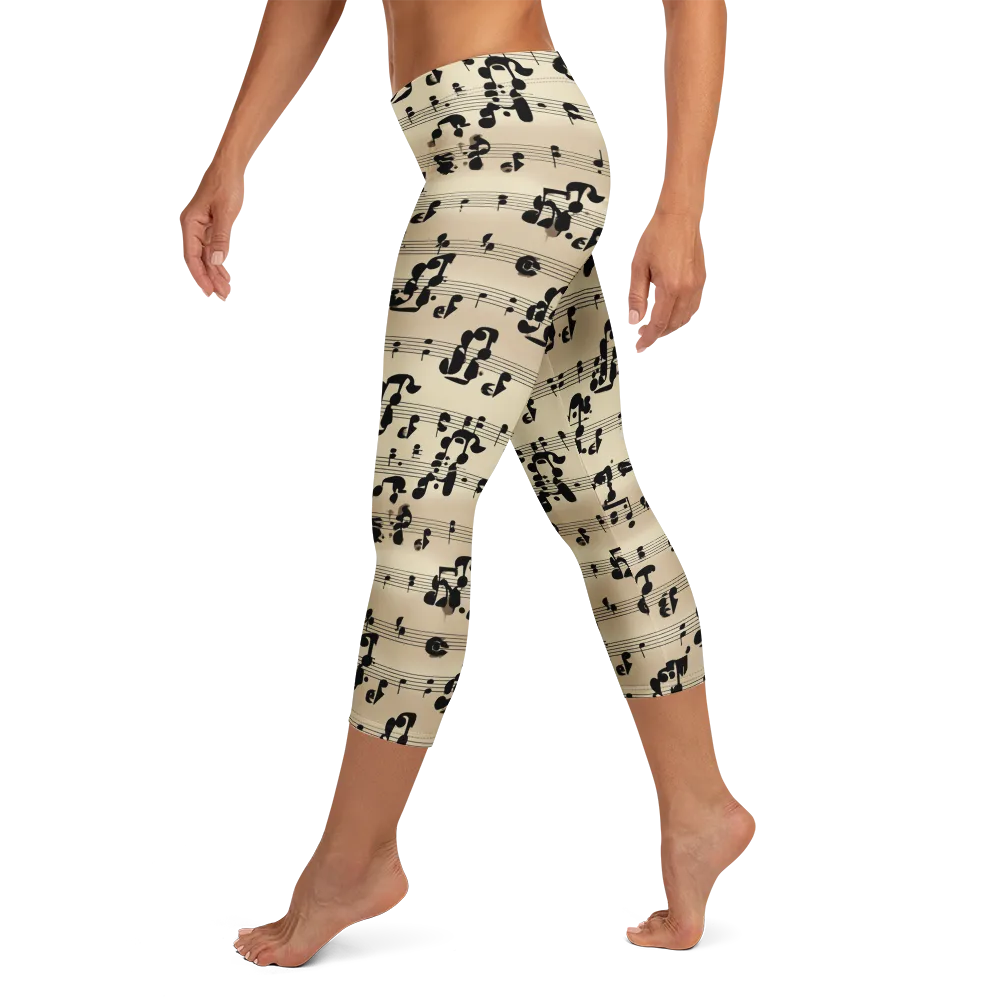 Midnight Melody on Capri Leggings — Left