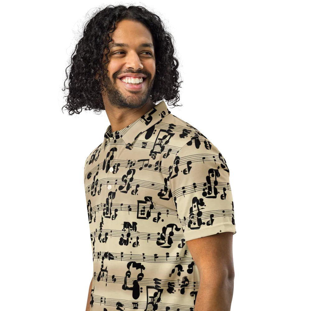 Midnight Melody on Men's Slim Fit Polo Shirt — Left Front