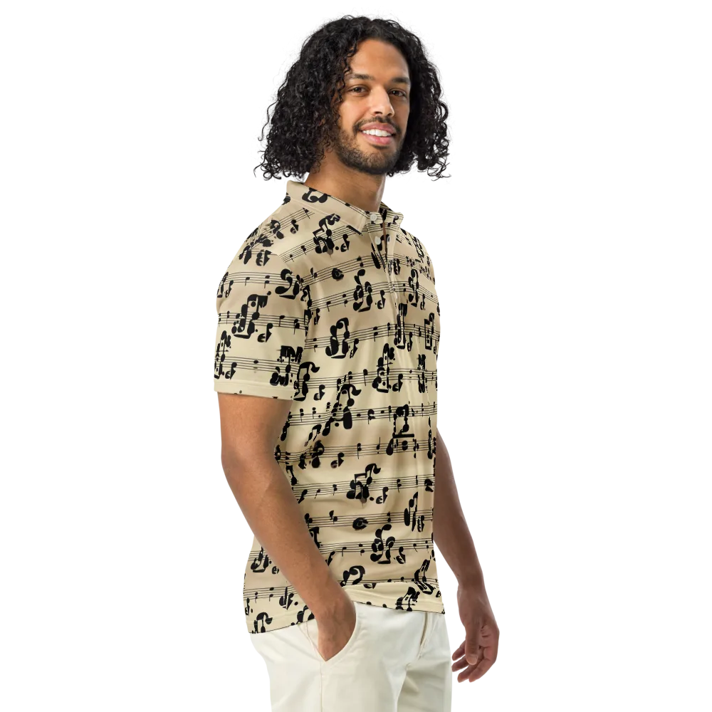 Midnight Melody on Men's Slim Fit Polo Shirt — Right Front