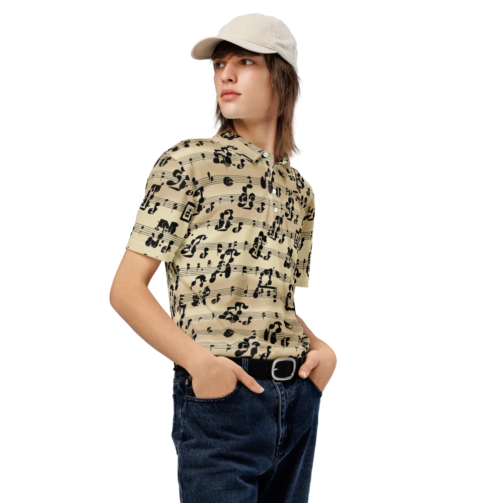 Midnight Melody on Men's Slim Fit Polo Shirt — Right Front
