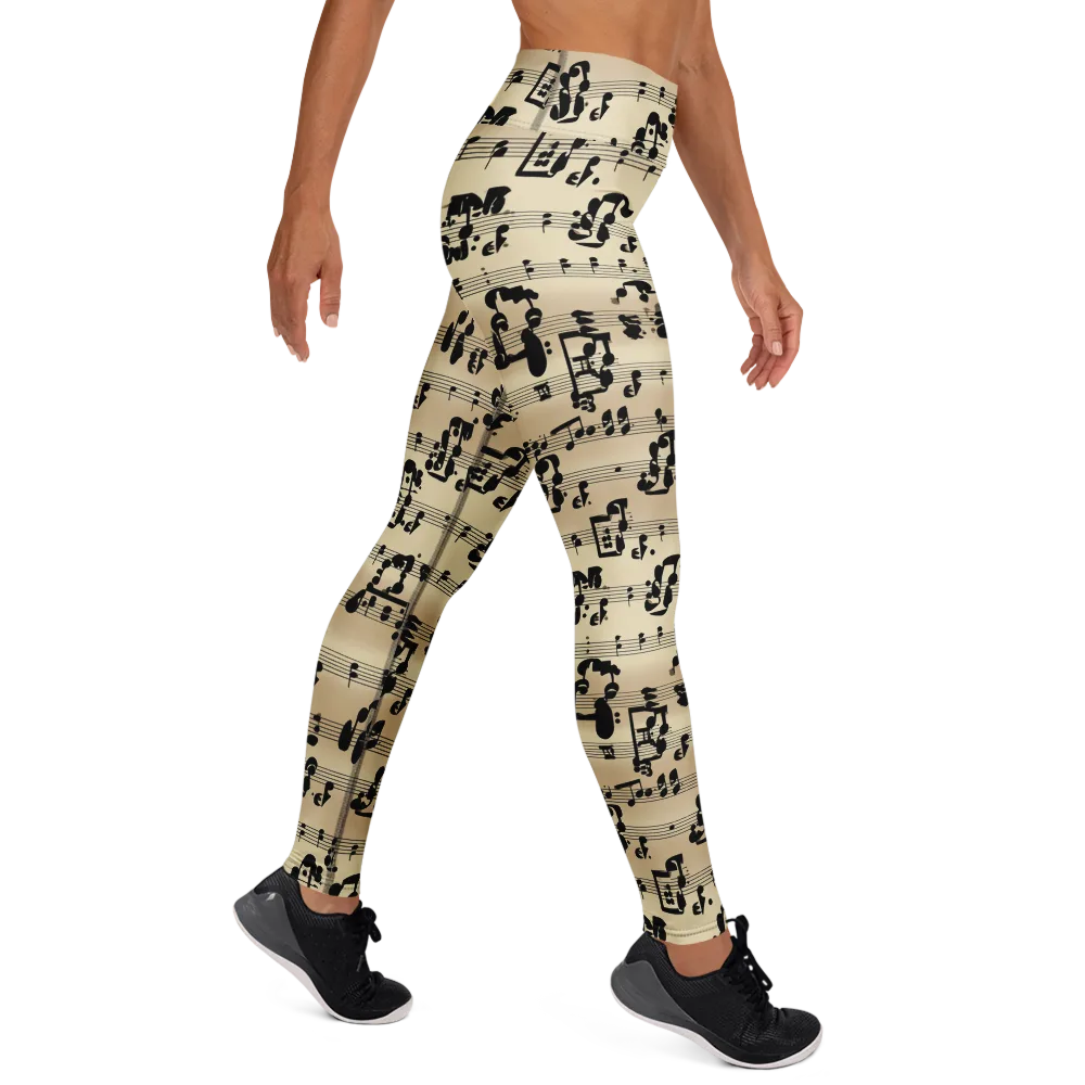 Midnight Melody on Yoga Leggings — Right