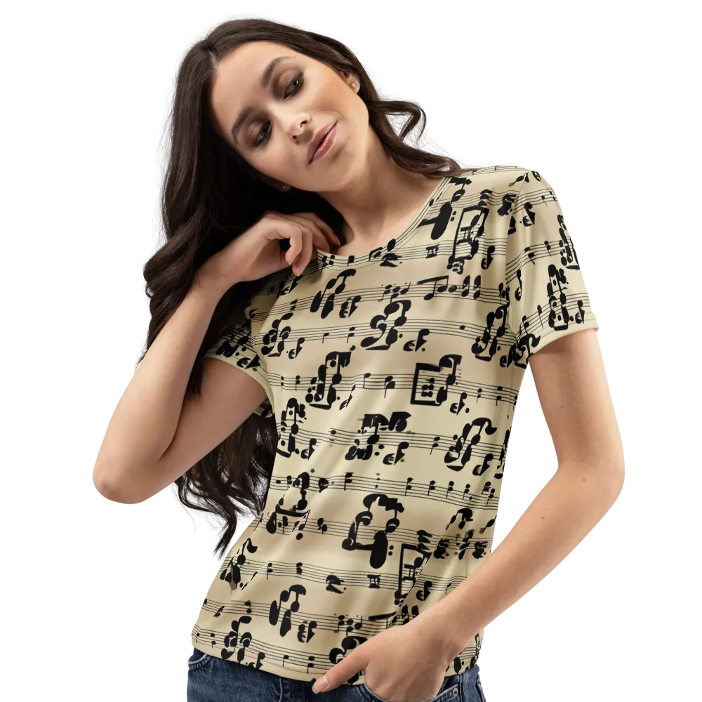 Midnight Melody on Women's Crew Neck T-Shirt — Left Front