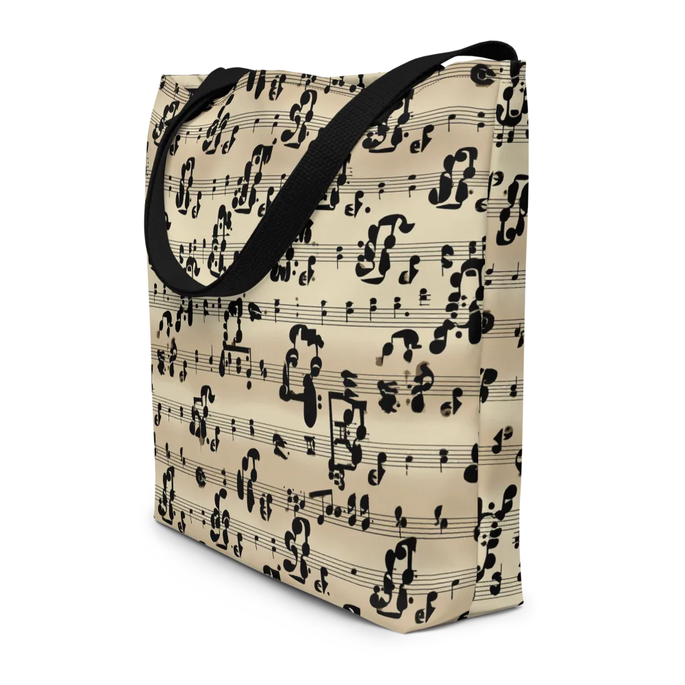 Midnight Melody on Large Tote Bag W/ Pocket — Flat print