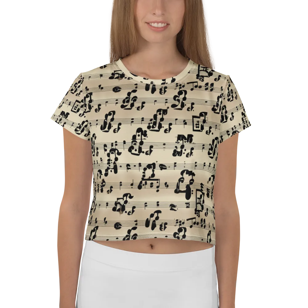 Midnight Melody on Crop Tee — Front