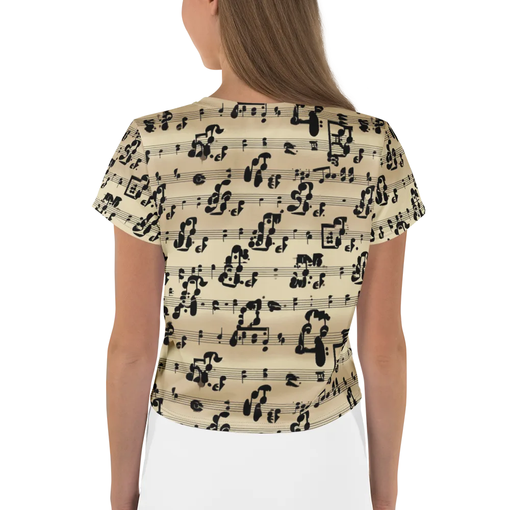 Midnight Melody on Crop Tee — Back