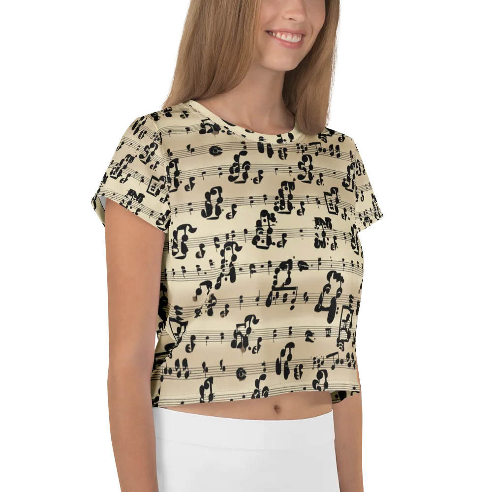 Midnight Melody on Crop Tee — Right