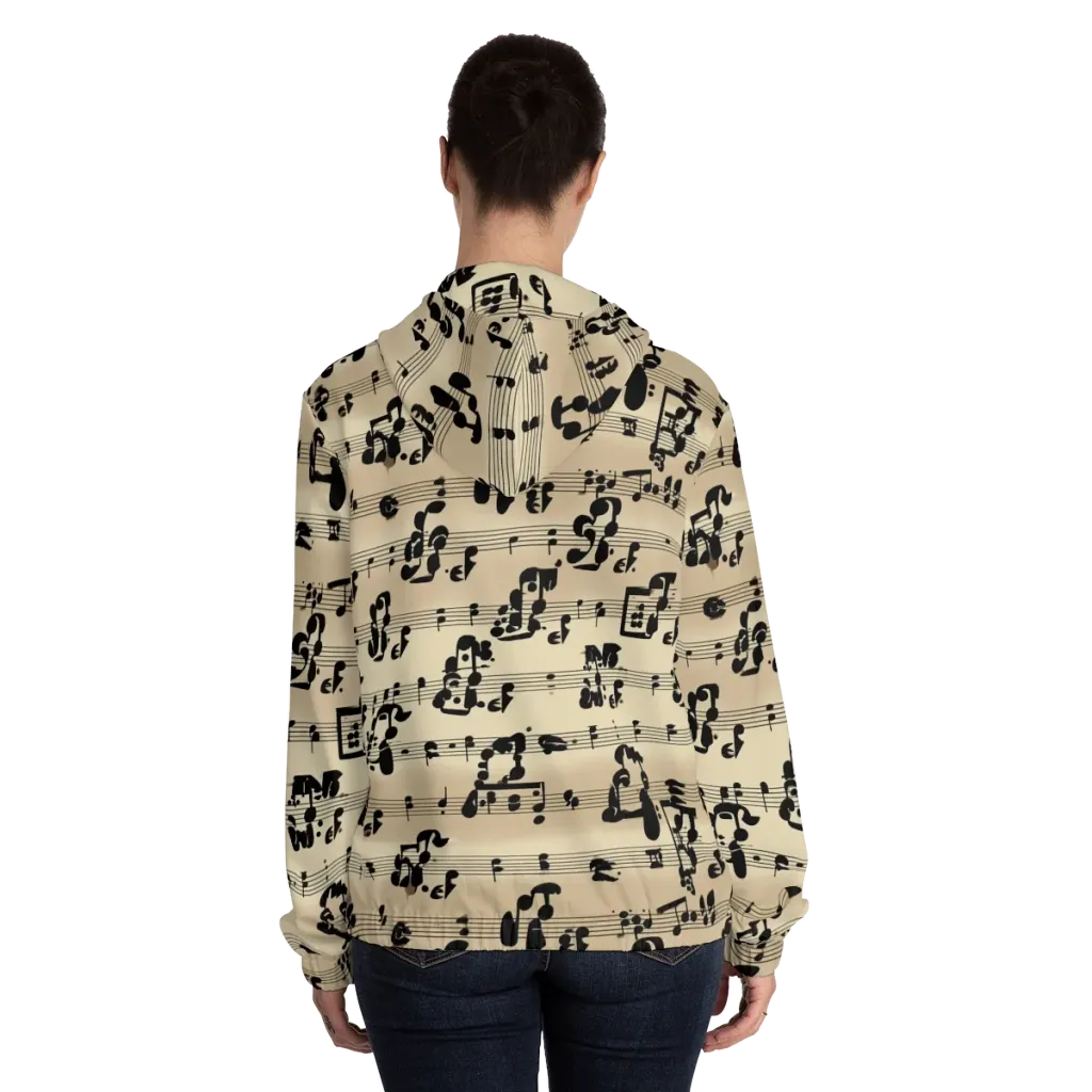 Midnight Melody on Women's Full-Zip Hoodie — Back On Person