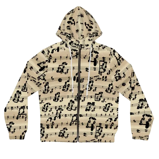 Midnight Melody on a Women's Full-Zip Hoodie