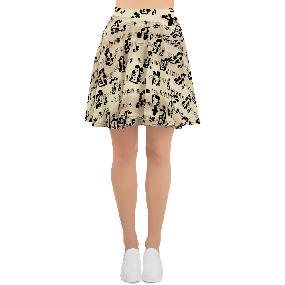 Midnight Melody on Skater Skirt — Front