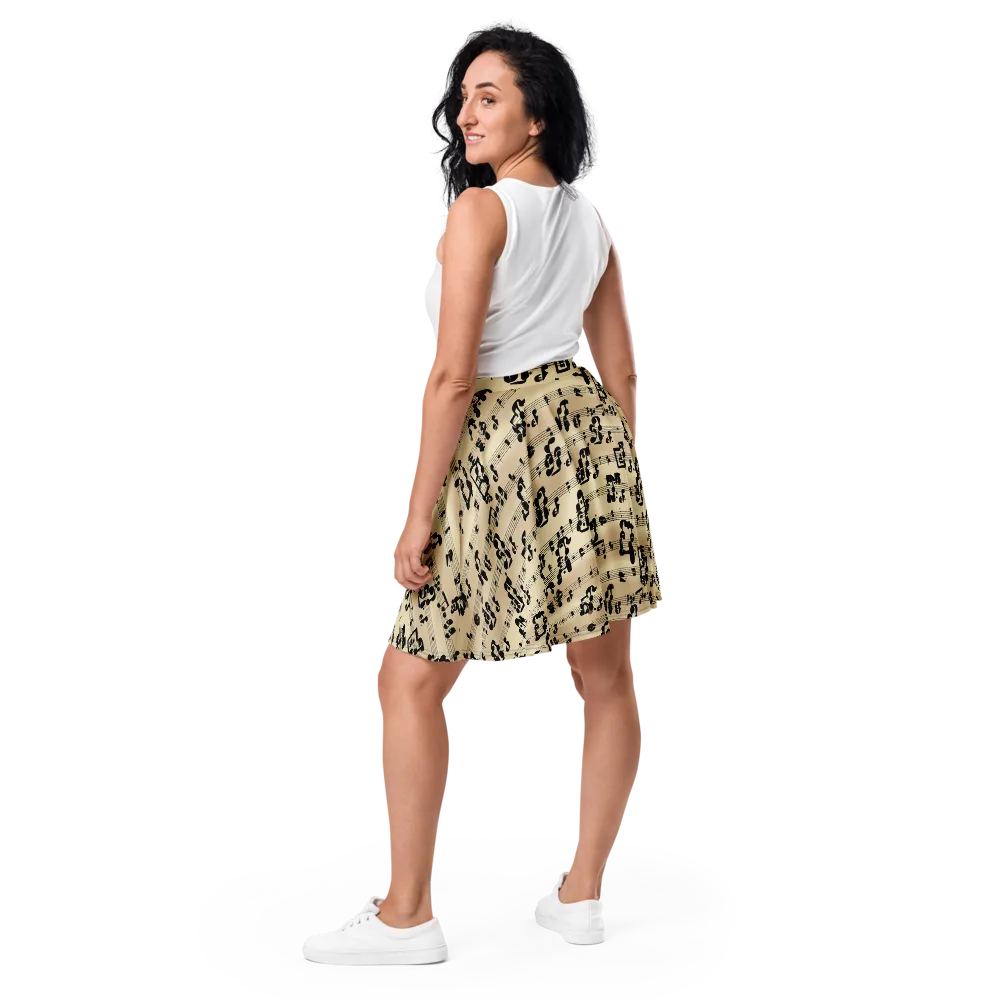 Midnight Melody on Skater Skirt — Back