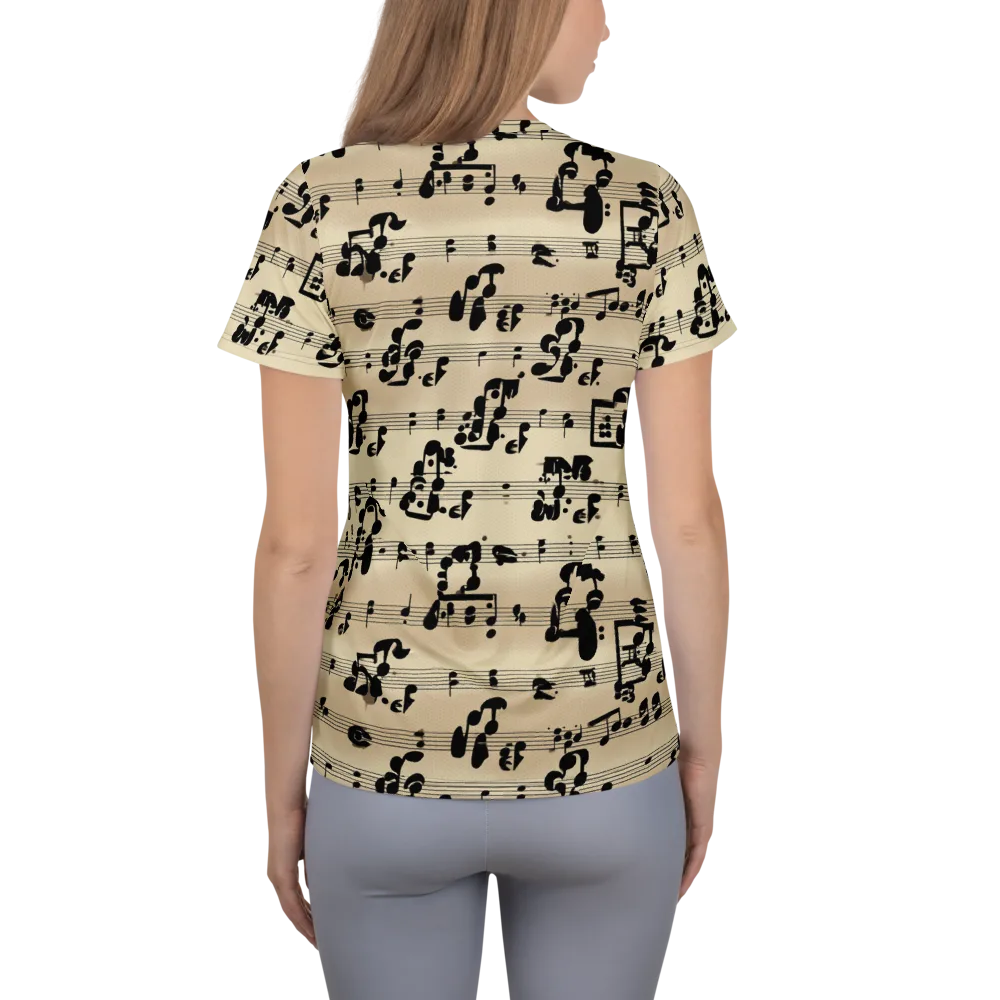 Midnight Melody on Women's Athletic T-Shirt — Back