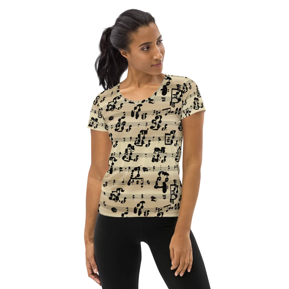 Midnight Melody on Women's Athletic T-Shirt — Front