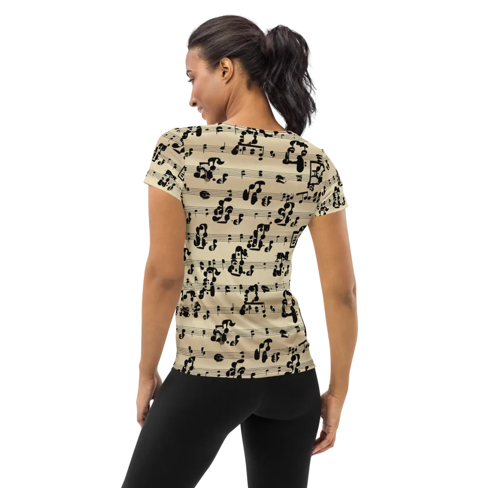 Midnight Melody on Women's Athletic T-Shirt — Back