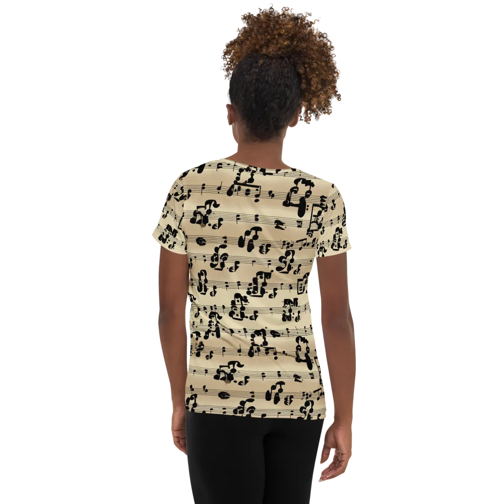 Midnight Melody on Women's Athletic T-Shirt — Back