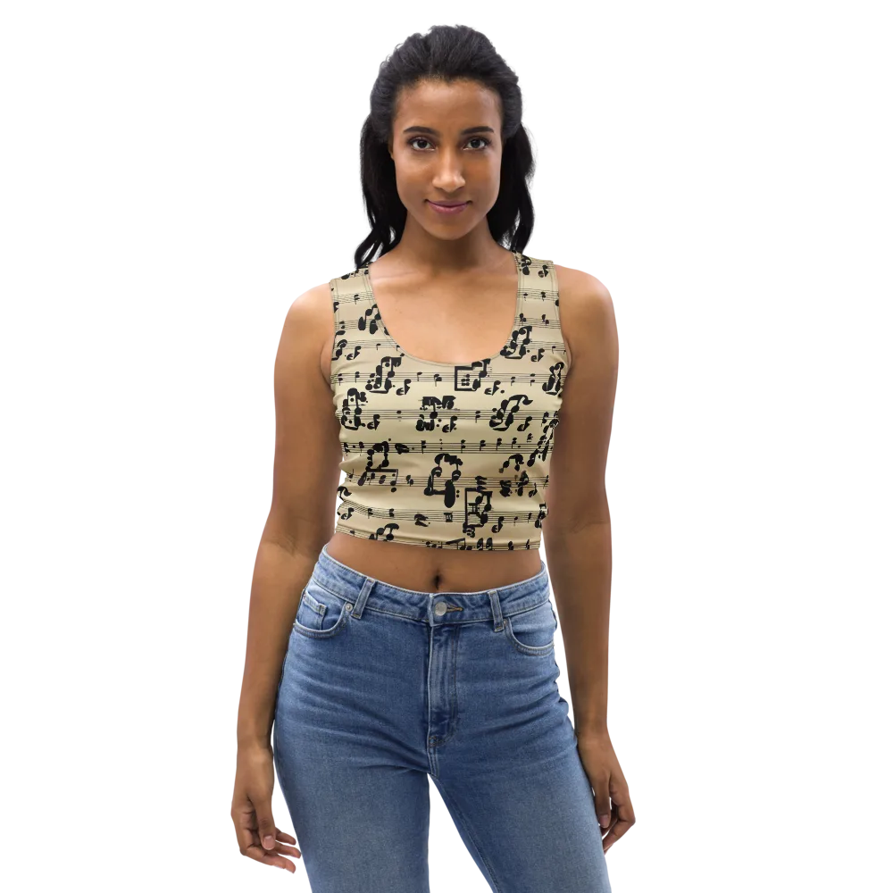Midnight Melody on Crop Top — Front