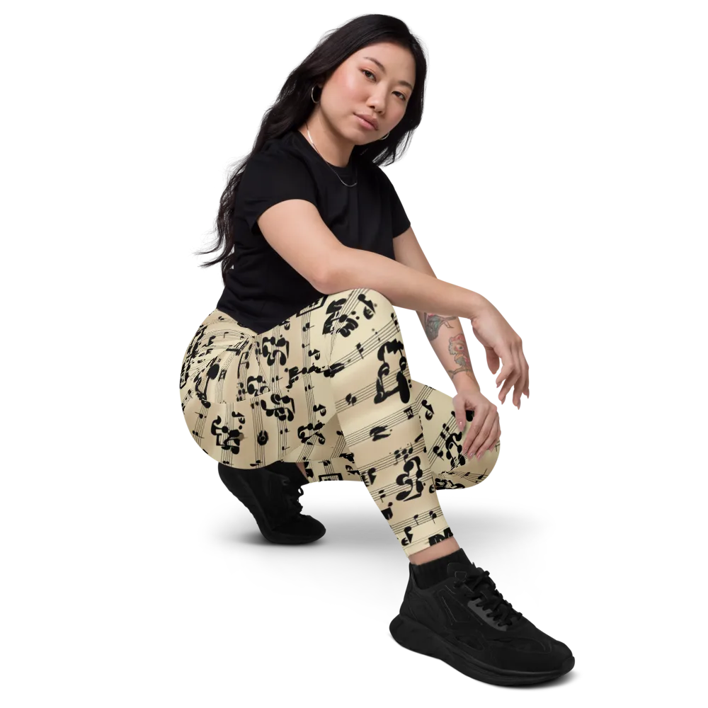 Midnight Melody on Leggings with Pockets — Right Front