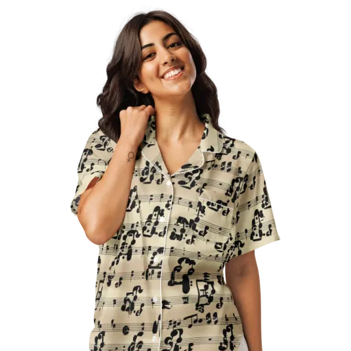 Midnight Melody on a Women's Short Sleeve Pajama Top