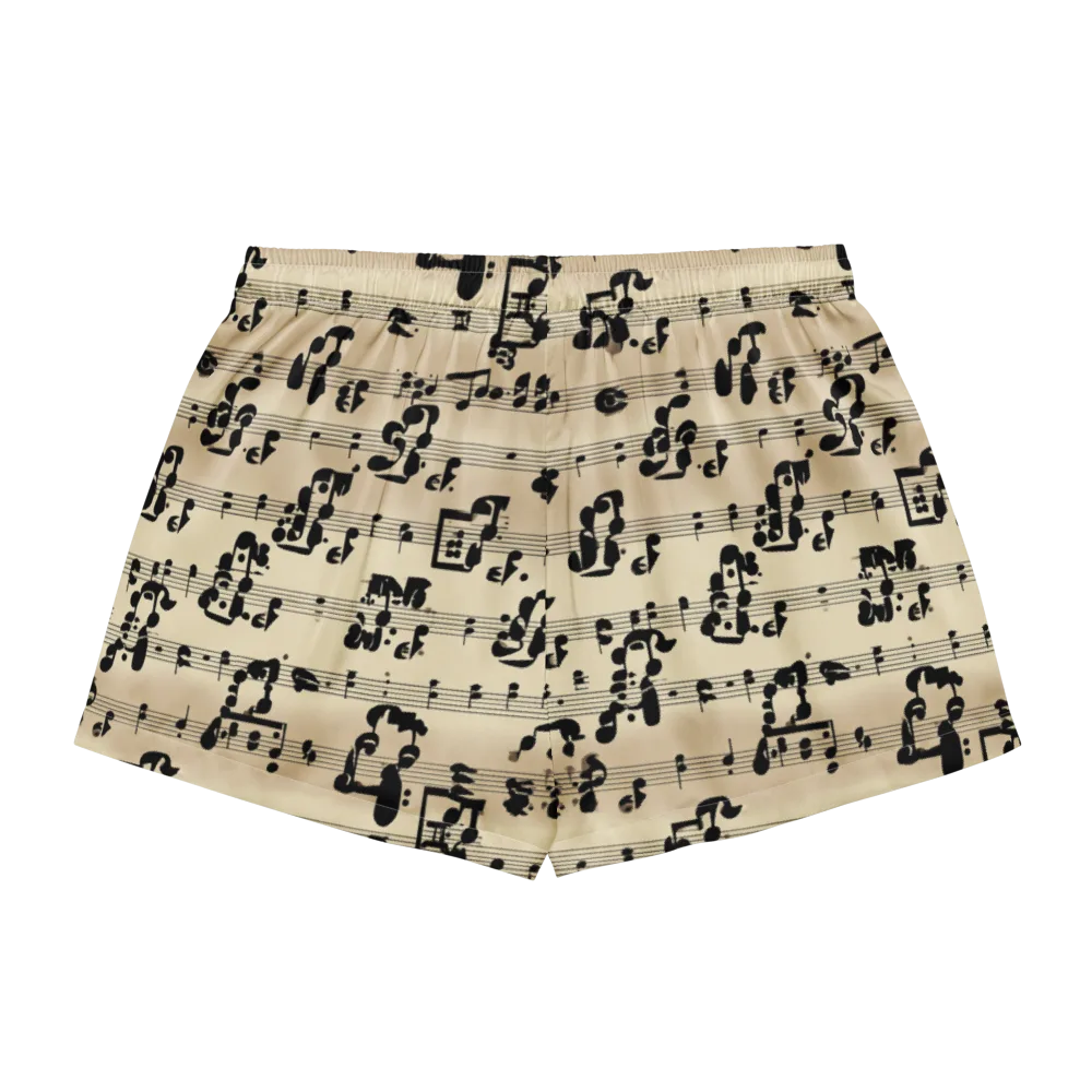 Midnight Melody on Women's Pajama Shorts — Back