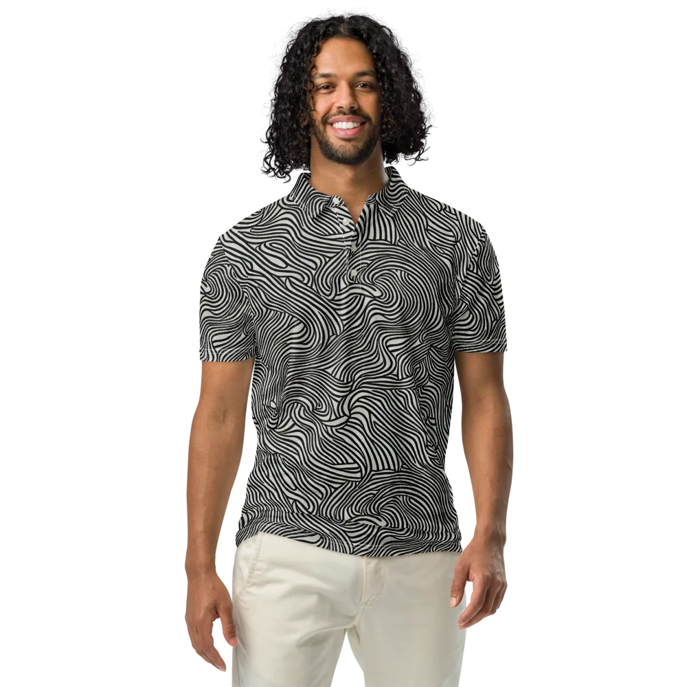Liquid Line on Men's Slim Fit Polo Shirt — Front