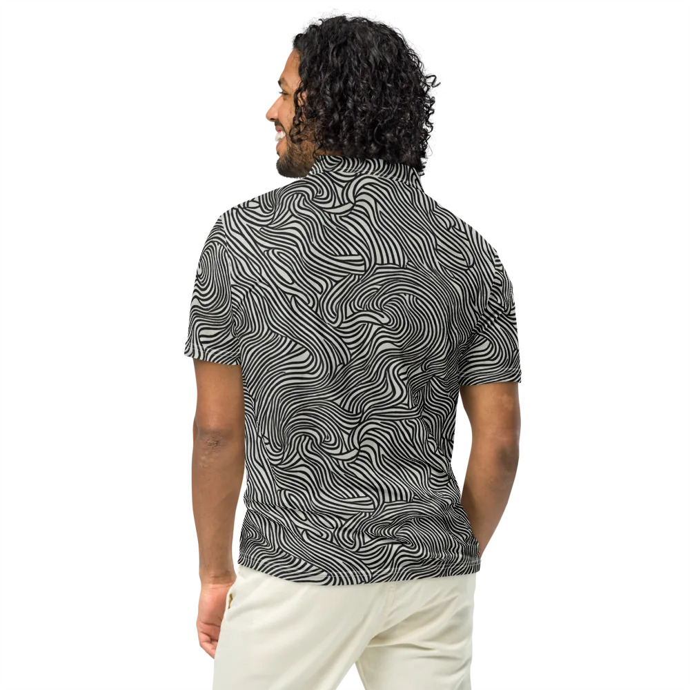 Liquid Line on Men's Slim Fit Polo Shirt — Back