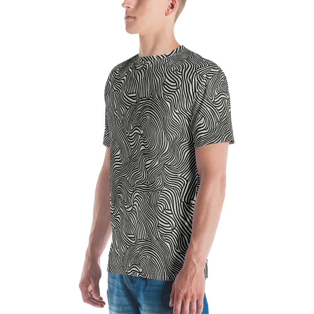 Liquid Line on Men's Crew Neck T-Shirt — Left