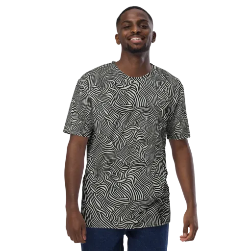 Liquid Line on a Men's Crew Neck T-Shirt