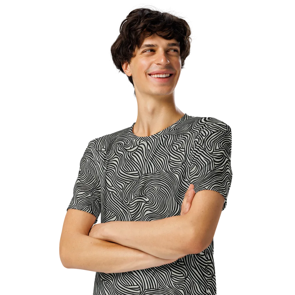 Liquid Line on Men's Crew Neck T-Shirt — Left Front