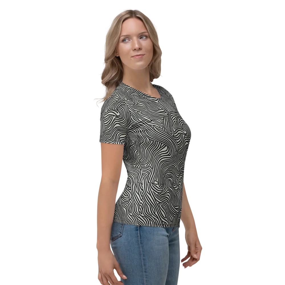 Liquid Line on Women's Crew Neck T-Shirt — Right