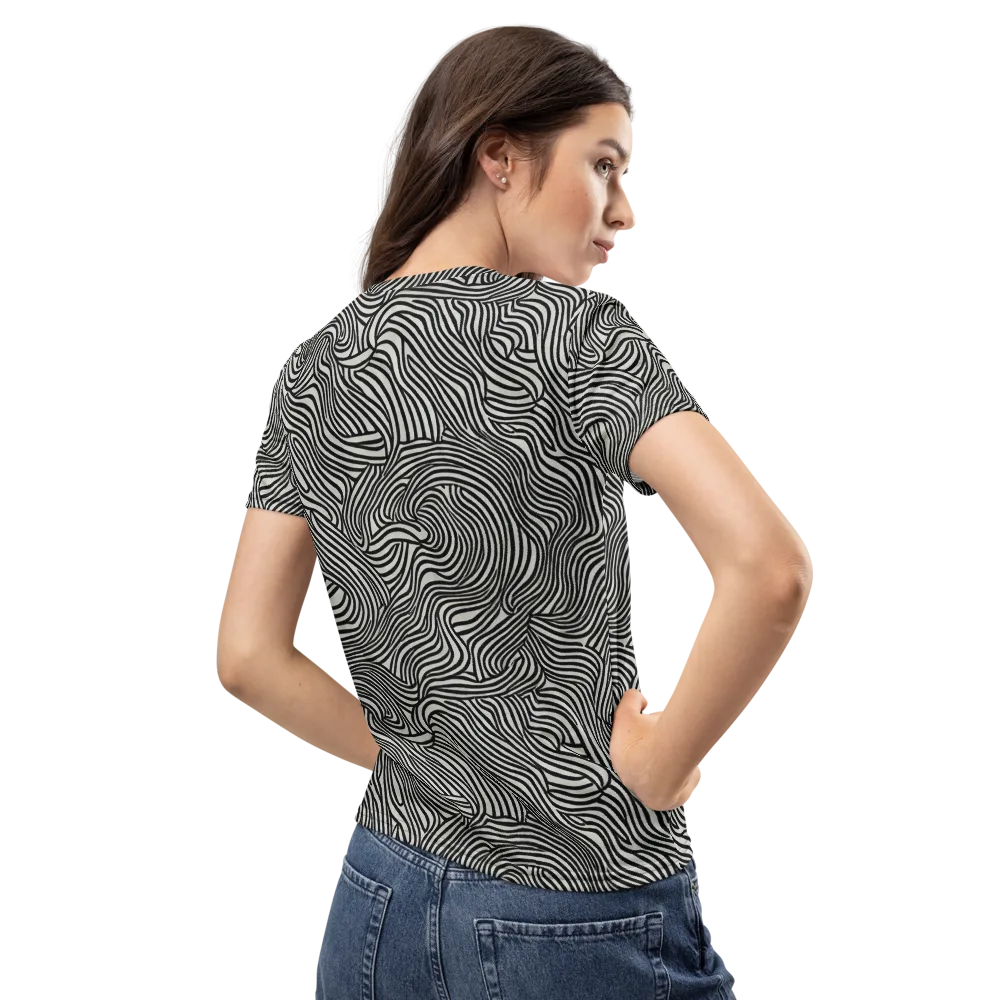 Liquid Line on Women's Crew Neck T-Shirt — Back